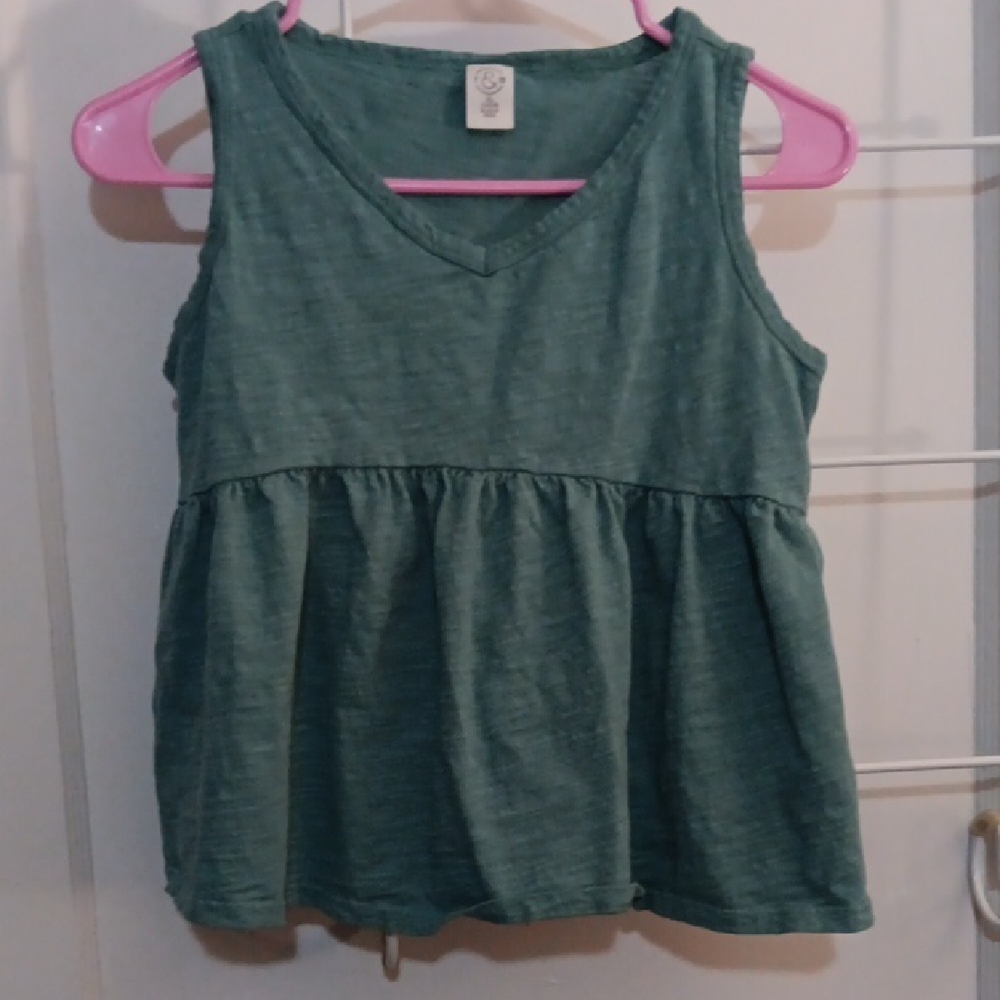 💜 3/$15💜Big Girls Green Sleeveless Top Size XL (14/16)